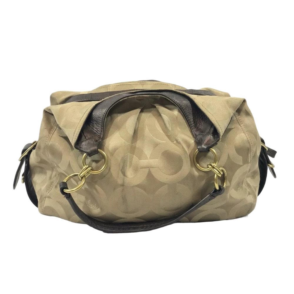 Coach Maggie Optic XL Beige Shoulder Bag - Picture 7 of 14